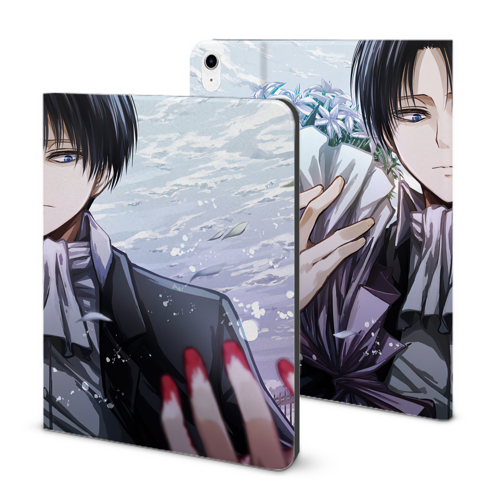 （画像用） 進撃の巨人 Attack on Titan IPad ケース ブック型 PUレザー TPU 耐衝撃 軽量 薄型 ペン収納なし 全面保護 IPad 各モデル対応